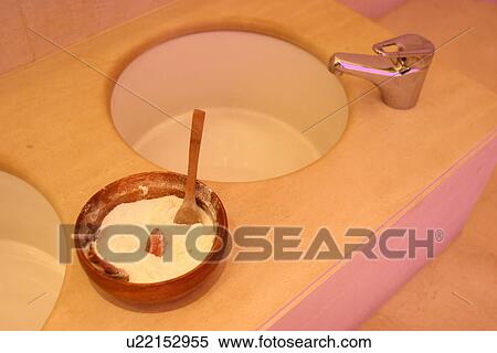 Bathroom sink with spa treatment View Large Photo Image Stock Photography - Bathroom sink with spa treatment. Fotosearch