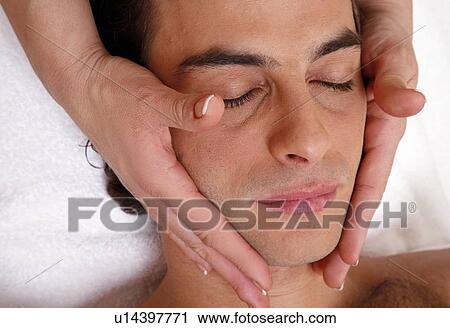 Man having facial massage View Large Photo Image Stock Image - Man having facial massage. Fotosearch