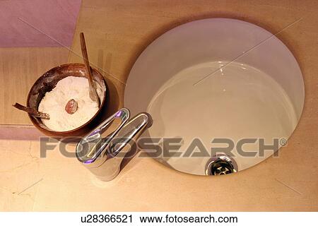 Spa treatment on sink View Large Photo Image Stock Image - Spa treatment on sink. Fotosearch