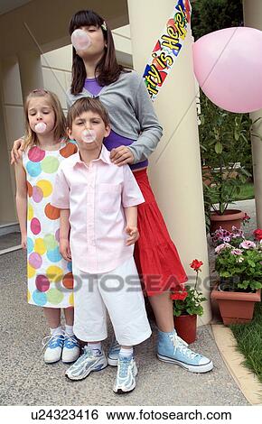 Children doing bubbles with gums View Large Photo Image Stock Photograph - Children doing bubbles with gums. Fotosearch
