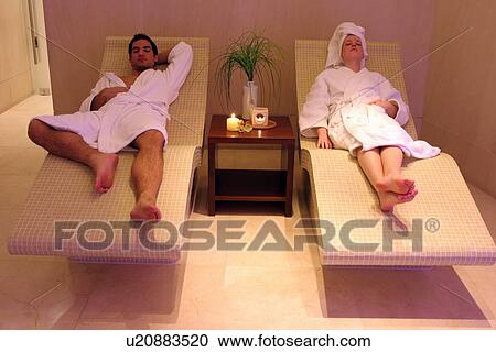A couple relaxing at a spa together View Large Photo Image Stock Image - A couple relaxing at a spa together. Fotosearch