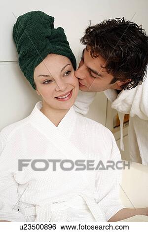 Young couple waiting in a beauty salon View Large Photo Image Stock Photograph - Young couple waiting in a beauty salon. Fotosearch