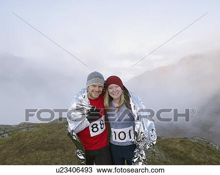 Stock Image - Portrait of runners.. Fotosearch