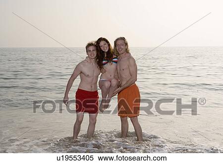 Stock Photography - Portrait of three friends.. Fotosearch