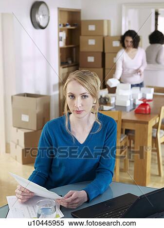 Women running business from home View Large Photo Image Stock Photography - Women running business from home. Fotosearch