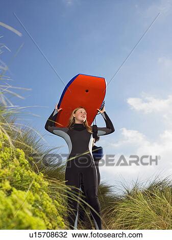 Female wearing a wetsuit. View Large Photo Image Stock Image - Female wearing a wetsuit.. Fotosearch