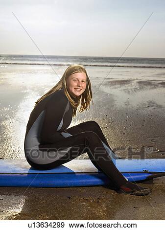 Portrait of a female surfer. View Large Photo Image Stock Photo - Portrait of a female surfer.. Fotosearch