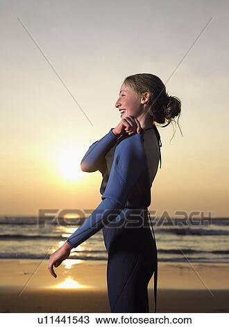 Portrait of a female surfer. View Large Photo Image Stock Image - Portrait of a female surfer.. Fotosearch