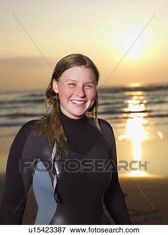 Portrait of a female surfer. View Large Photo Image Stock Photo - Portrait of a female surfer.. Fotosearch