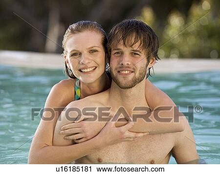 Stock Image - Portrait of a teenage couple. Fotosearch