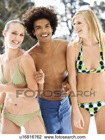 Portrait of three teenage friends View Large Photo Image Stock Image - Portrait of three teenage friends. Fotosearch