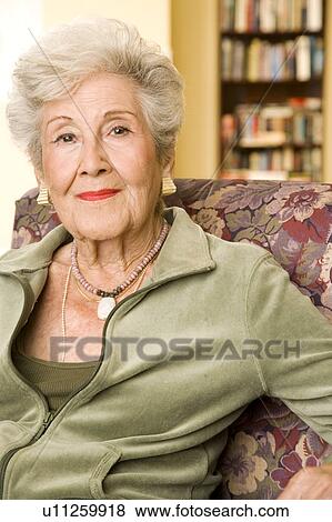 Stock Photo - Portrait of an elderly woman. Fotosearch
