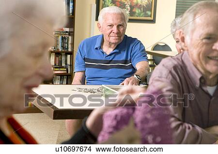 Picture - Three residents in a retirement home. Fotosearch