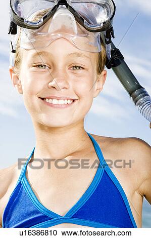 A young girl in snorkeling gear View Large Photo Image Stock Image - A young girl in snorkeling gear. Fotosearch