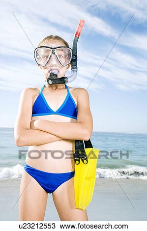 A young girl in snorkeling gear View Large Photo Image Stock Image - A young girl in snorkeling gear. Fotosearch