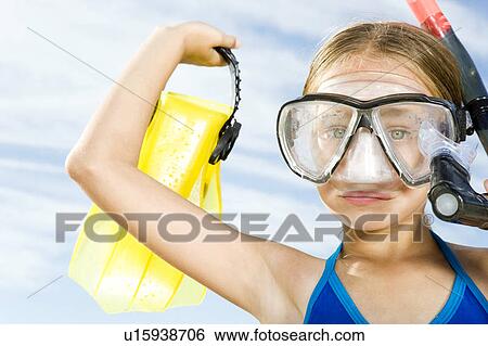 A young girl in snorkeling gear View Large Photo Image Stock Photograph - A young girl in snorkeling gear. Fotosearch