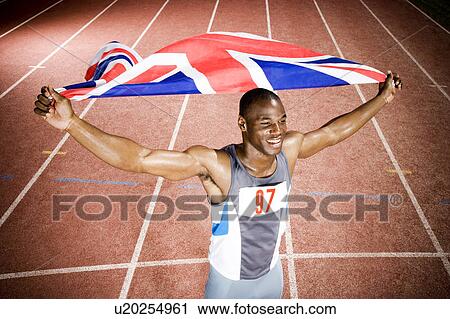 Portrait of a male athlete with UK flag View Large Photo Image Stock Image - Portrait of a male athlete with UK flag. Fotosearch