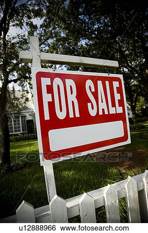 For sale sign outside a family house View Large Photo Image Stock Photograph - For sale sign outside a family house. Fotosearch