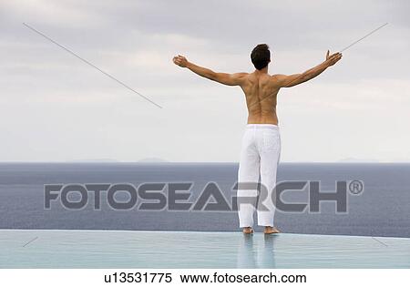 A man meditating at the edge of a pool View Large Photo Image Stock Photography - A man meditating at the edge of a pool. Fotosearch