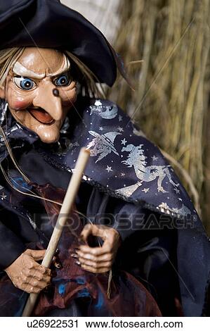 Hallowe'en decorations - puppet witch with wand View Large Photo Image Stock Image - Hallowe'en decorations - puppet witch with wand. Fotosearch
