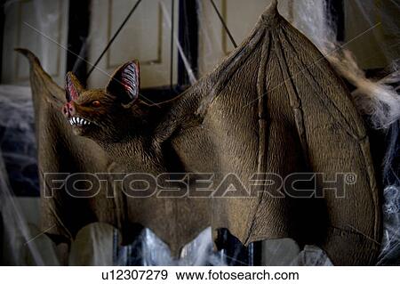 Stock Photo - Hallowe'en decorations - toy vampire bat. Fotosearch