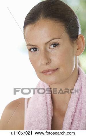 Stock Image - Portrait of a young woman. Fotosearch