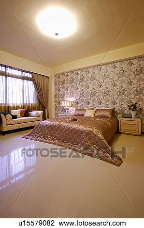 Stock Image - Home Interior, Bedroom. Fotosearch