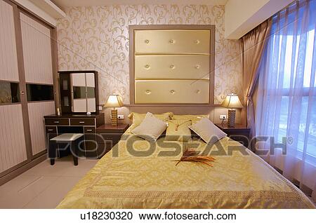 Stock Image - Home Interior, Bedroom. Fotosearch