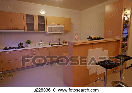 Home Interior, Domestic Kitchen View Large Photo Image Stock Image - Home Interior, Domestic Kitchen. Fotosearch
