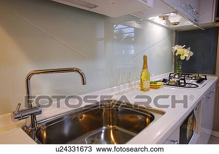 Stock Image - Home Interior, Domestic Kitchen. Fotosearch