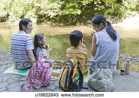 Stock Image - Family Enjoying Picnic. Fotosearch