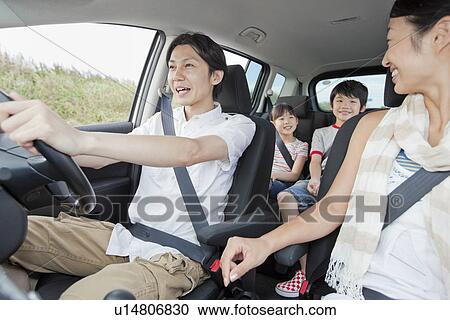 Stock Image - Family Going for a Drive. Fotosearch