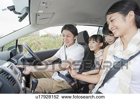 Stock Image - Family Going for a Drive. Fotosearch