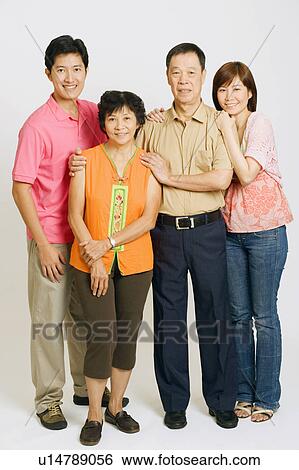 Portrait of a young couple standing with their parents View Large Photo Image Stock Photograph - Portrait of a young couple standing with their parents. Fotosearch