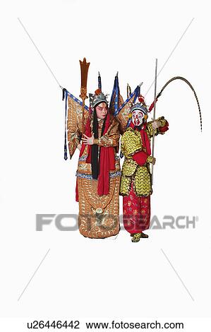 Two male Chinese opera performers gesturing with weapons View Large Photo Image Stock Image - Two male Chinese opera performers gesturing with weapons. Fotosearch