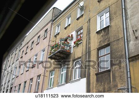 Stock Image - Geraniums on the balcony. Fotosearch