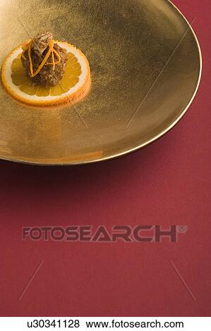 Stock Photo - Background, Brass, Close-Up, Desserts, Dish. Fotosearch
