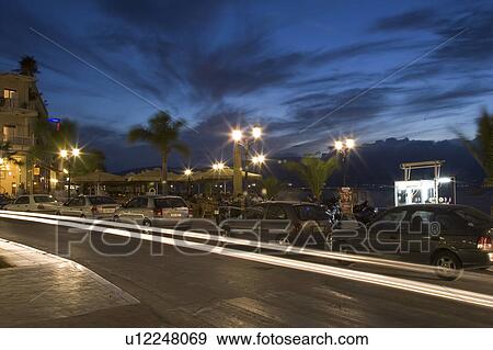 Stock Photo - Blue, Building, Building Exterior, Building Structure, Busy, Cafe. Fotosearch
