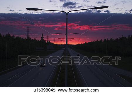 Blue Sky, Dawn, Clouds, Car, Automobile View Large Photo Image Stock Photography - Blue Sky, Dawn, Clouds, Car, Automobile. Fotosearch