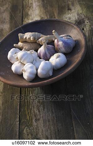 Stock Image - Bowl, Day, Food, Garlic, Ginger. Fotosearch