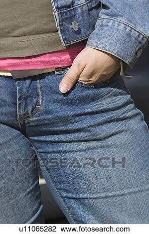Stock Image - Button, Casual Clothing, Close-Up, Day, Denim. Fotosearch