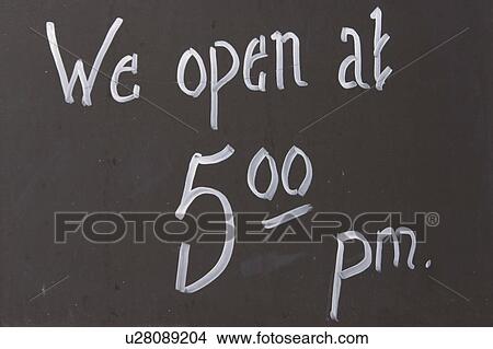 Picture - capitals, text, word, restaurant, black, close-up. Fotosearch