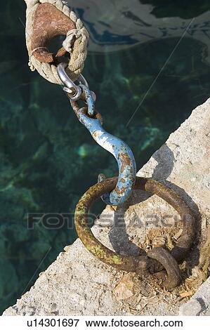 Stock Photo - Close-Up, Crane Hook, Day, Hook, Metal Hook. Fotosearch