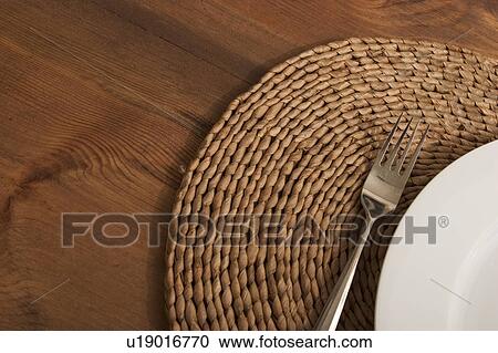 Stock Image - Close-Up, Display, Dishware, Cutlery, Arrangement. Fotosearch