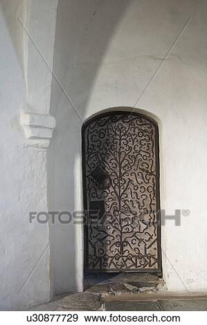 Stock Photo - door, entrance, exit, close-up, way, barricade. Fotosearch