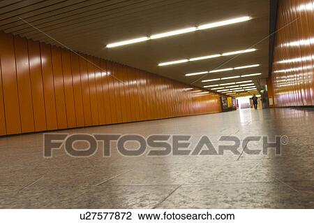 Stock Image - gloomy, light, lamp, ceiling, passage, way. Fotosearch