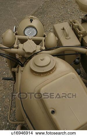 Picture - Handle Bar, Fuel Tank, Speedometer. Fotosearch