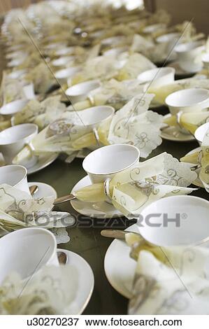 Stock Photo - Indoors, Cups, Arrangement. Fotosearch