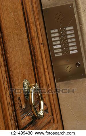 Stock Image - metal, handle, decorative, design, shine, shiny. Fotosearch