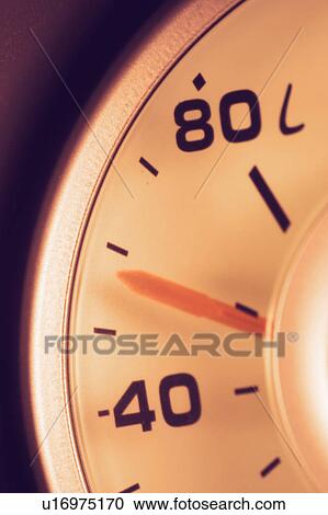 Stock Image - numbers, gauge, temperature, measurement, measuring, detail. Fotosearch